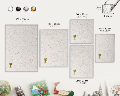 Tableau pour collection d'aimants cadre argenté De minuscules points