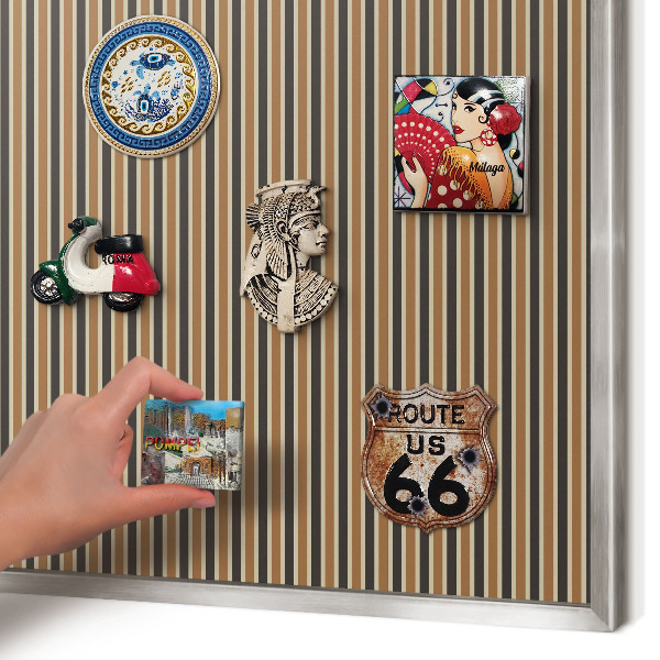 Tableau magnétique décoratif avec cadre argenté Motif géométrique