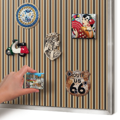 Tableau magnétique décoratif avec cadre argenté Motif géométrique