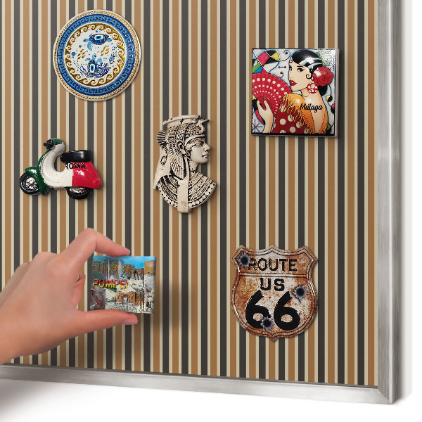 Tableau magnétique décoratif avec cadre argenté Motif géométrique