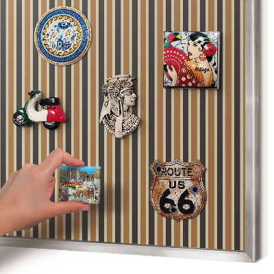 Tableau magnétique décoratif avec cadre argenté Motif géométrique