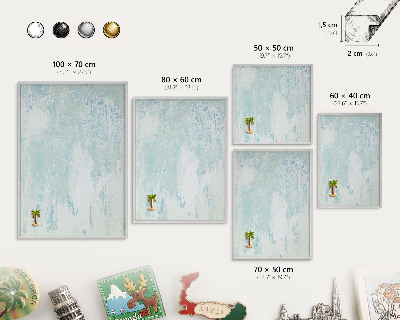Tableau pour collection d'aimants cadre argenté Abrasions pastel