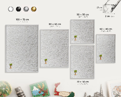 Tableau magnétique décoratif avec cadre argenté Élégance ajourée