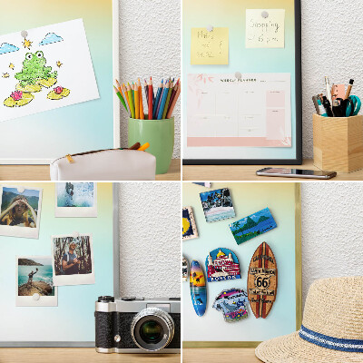 Tableau magnétique décoratif avec cadre argenté Détente pastel