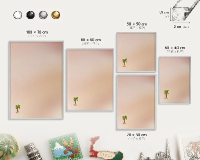 Tableau pour collection d'aimants cadre argenté Beige doux