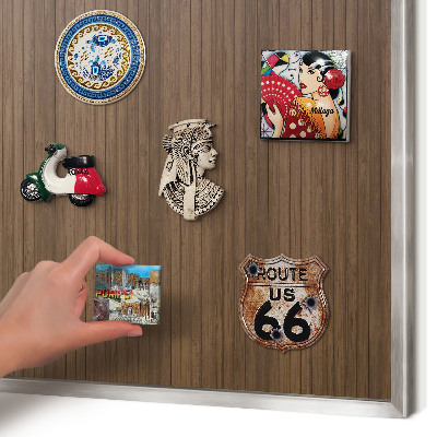 Tableau magnétique décoratif avec cadre argenté Fond en bois