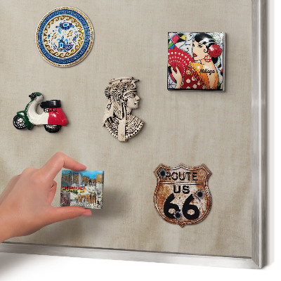 Tableau pour collection d'aimants cadre argenté Beige calme
