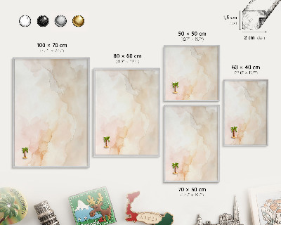 Tableau pour collection d'aimants cadre argenté Paix pastel