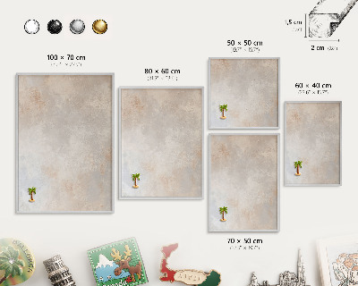Tableau pour collection d'aimants cadre argenté Fond neutre