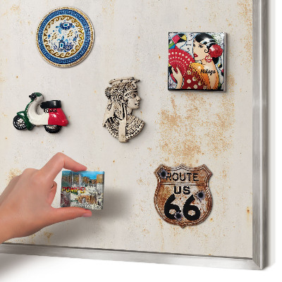Tableau magnétique décoratif avec cadre argenté Texture rouillée