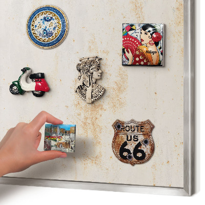 Tableau magnétique décoratif avec cadre argenté Texture rouillée