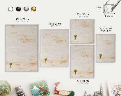 Tableau magnétique décoratif avec cadre argenté Texture rouillée