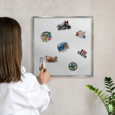 Tableau magnétique décoratif avec cadre argenté Texture élégante