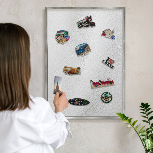 Tableau magnétique décoratif avec cadre argenté Texture élégante
