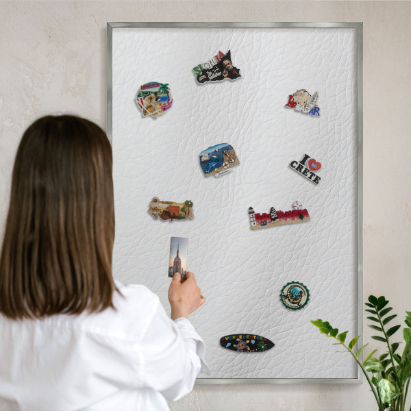 Tableau magnétique décoratif avec cadre argenté Texture élégante
