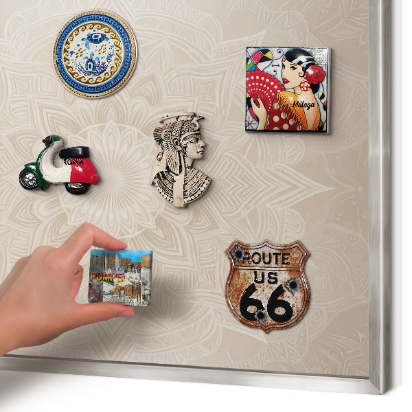 Tableau magnétique décoratif avec cadre argenté Motif mandala