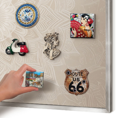 Tableau magnétique décoratif avec cadre argenté Motif mandala