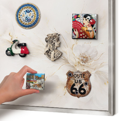 Tableau magnétique décoratif avec cadre argenté Élégance florale