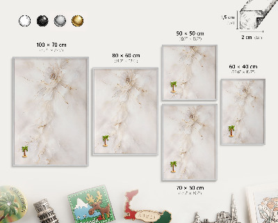 Tableau magnétique décoratif avec cadre argenté Élégance florale