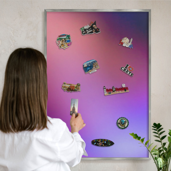 Tableau magnétique décoratif avec cadre argenté Couleurs de l'harmonie