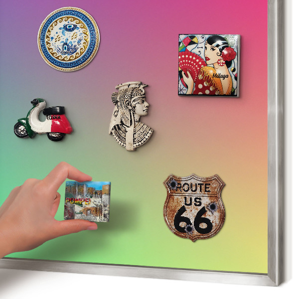 Tableau magnétique décoratif avec cadre argenté Dégradé coloré