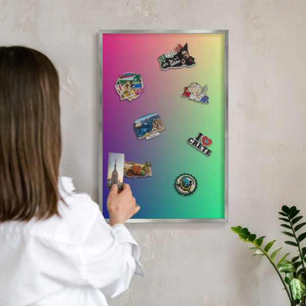 Tableau magnétique décoratif avec cadre argenté Dégradé coloré