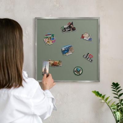 Tableau pour collection d'aimants cadre argenté Sauge noire