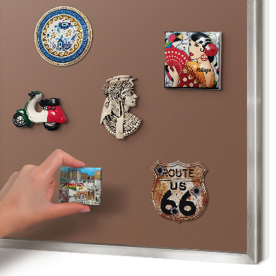 Tableau magnétique décoratif avec cadre argenté Couleur brune