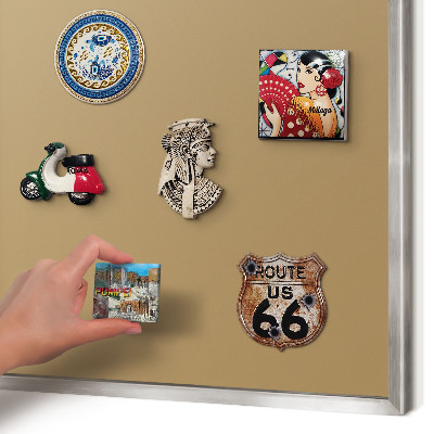 Tableau magnétique décoratif avec cadre argenté Couleur brune