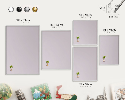 Tableau magnétique décoratif avec cadre argenté Lilas clair
