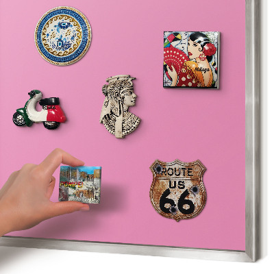 Tableau magnétique décoratif avec cadre argenté Rose frais