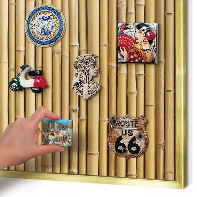Tableau pour aimants cadre doré Motif bambou