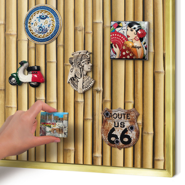 Tableau pour aimants cadre doré Motif bambou
