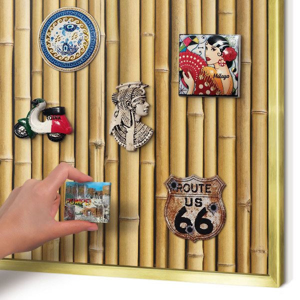Tableau pour aimants cadre doré Motif bambou
