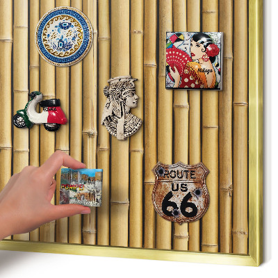 Tableau pour aimants cadre doré Motif bambou
