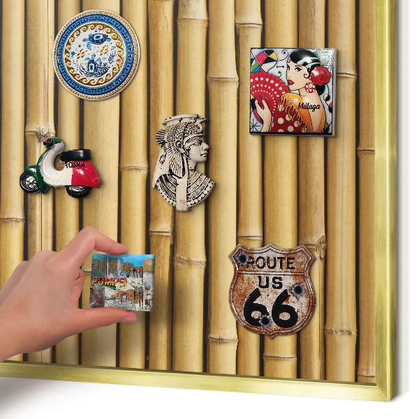 Tableau pour aimants cadre doré Motif bambou