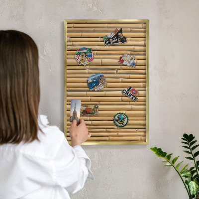 Tableau pour aimants cadre doré Motif bambou