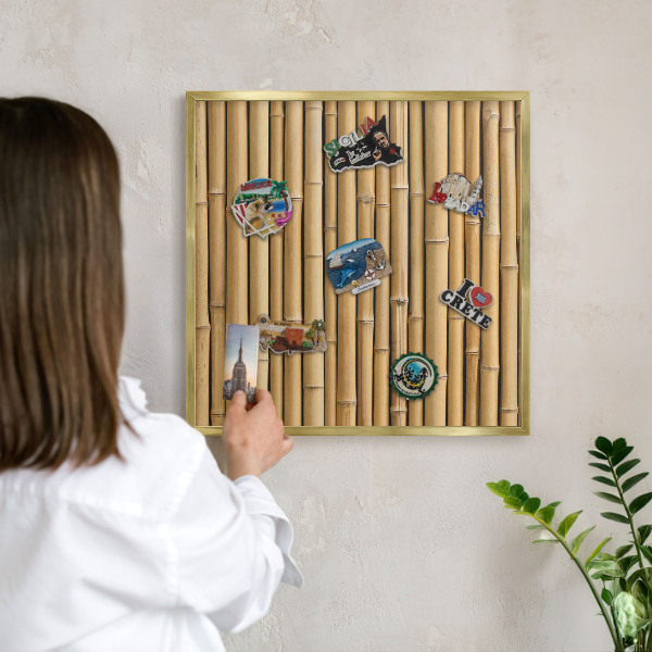 Tableau pour aimants cadre doré Motif bambou