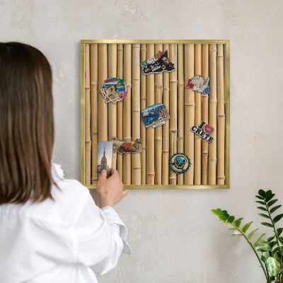 Tableau pour aimants cadre doré Motif bambou