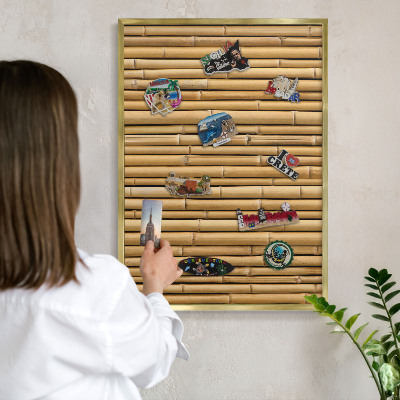 Tableau pour aimants cadre doré Motif bambou