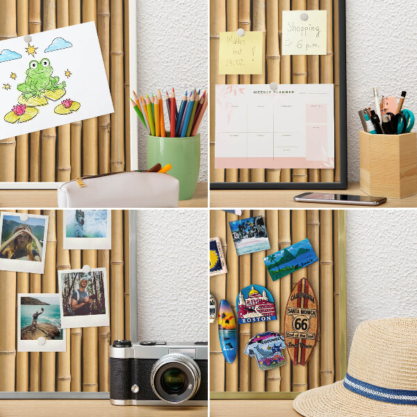 Tableau pour aimants cadre doré Motif bambou