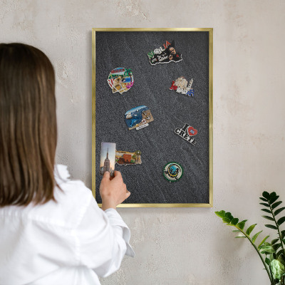 Tableau pour aimants cadre doré Texture grise