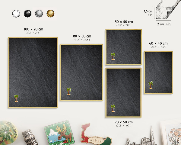 Tableau pour aimants cadre doré Texture grise