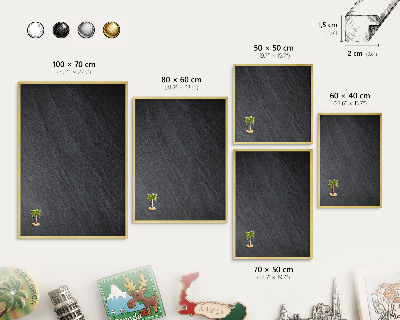 Tableau pour aimants cadre doré Texture grise