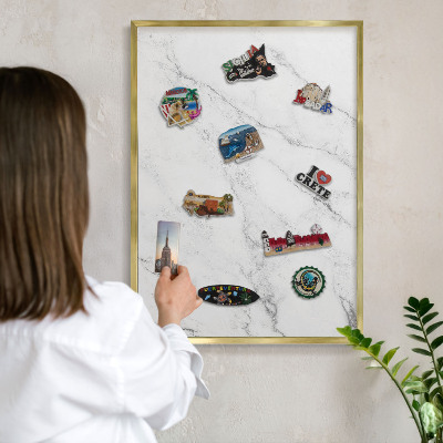 Tableau pour aimants cadre doré Motif marbré