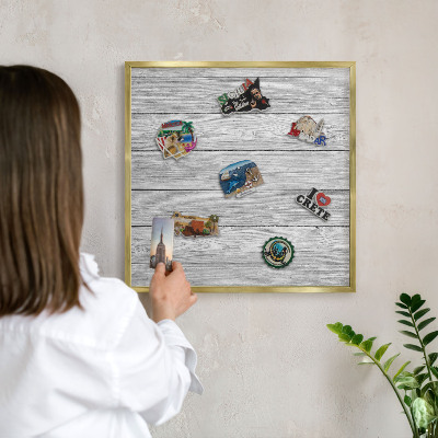 Tableau pour aimants cadre doré Texture bois