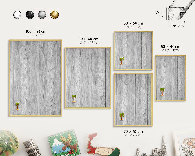 Tableau pour aimants cadre doré Texture bois