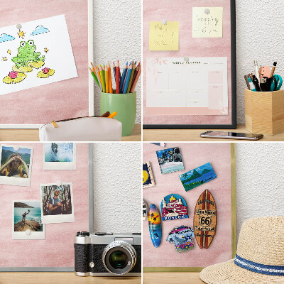Tableau pour aimants cadre doré Texture rose