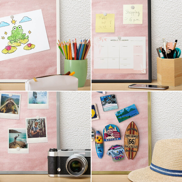 Tableau pour aimants cadre doré Texture rose