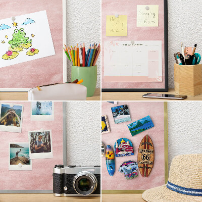Tableau pour aimants cadre doré Texture rose